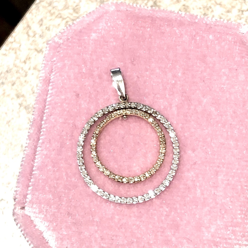 14k Two Tone Diamond Pendant